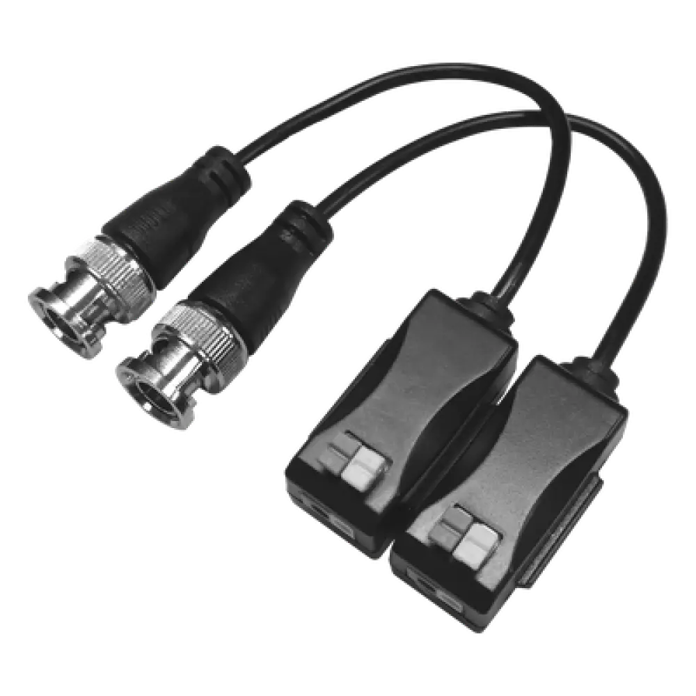 Kit de Transceptores Pasivos / 4K / Transmisión 250 m (820.2 ft) / UTP Cat 5e/6/6a/7 / Audio por Coaxitron / Terminales Push-Pin / Pig Tail