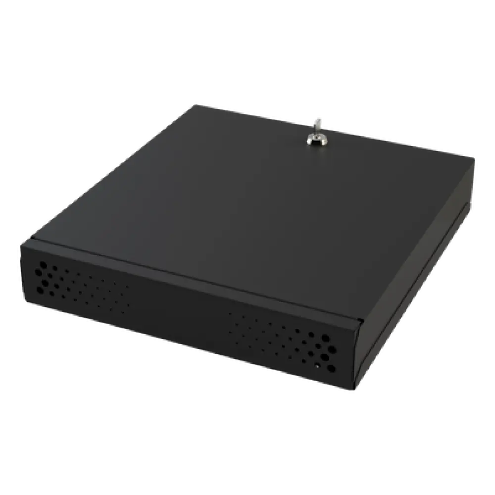 Gabinete de Seguridad para DVR/NVR / Acero Calibre 20 / Ancho 396 mm / Compatible con Rack 19' / Ventilación Lateral