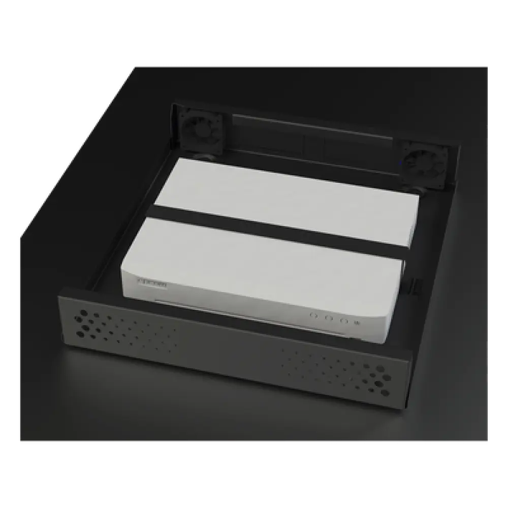 Gabinete de Seguridad para DVR/NVR / Acero Calibre 20 / Ancho 396 mm / Compatible con Rack 19' / Ventilación Lateral