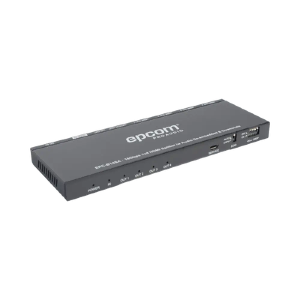 Splitter HDMI / 1x4 Salidas Simultáneas / 4K@60Hz 4:4:4 / HDMI 2.0b / Extractor de Audio Óptico y Analógico / Down Scaler 4K a 1080p / HDCP 2.2 / 18 Gbps