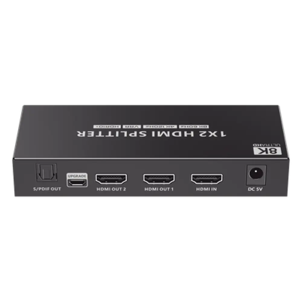 Splitter HDMI / 1x2 / HDMI 2.1 / 8K @ 60 Hz / 4K @ 120 Hz / 48 Gbps / HDR10+ / Dolby Vision / HDCP 2.3