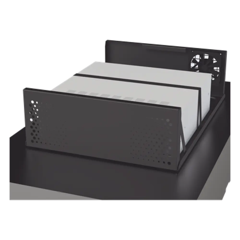 Gabinete Metálico para DVR/NVR / Acero Calibre 20 / 525x180x677 mm / Chapa con Llave / Compatible Ventilador 120 mm / Fijación Mesa o Escritorio