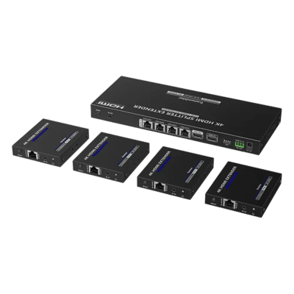 Extensor y Divisor HDMI 1x4 / 4K @ 60 Hz / Hasta 70 m (229.7 ft) / HDR10 / IR Bidireccional / RS232 / PoC