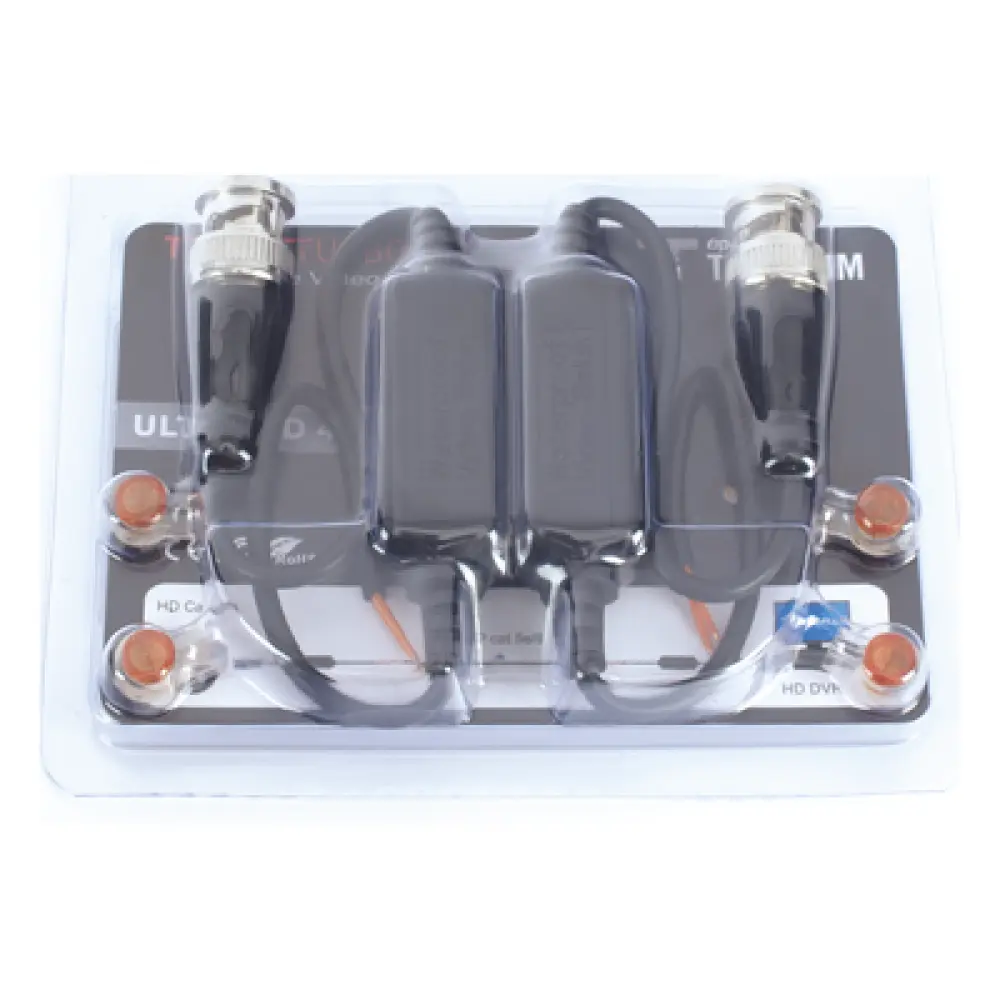 Kit de Transceptores Pasivos / TurboHD 4K / HD-TVI HD-CVI AHD CVBS COAXITRON / Audio por Coaxitron / Blindado RF / 200 m (656 ft)