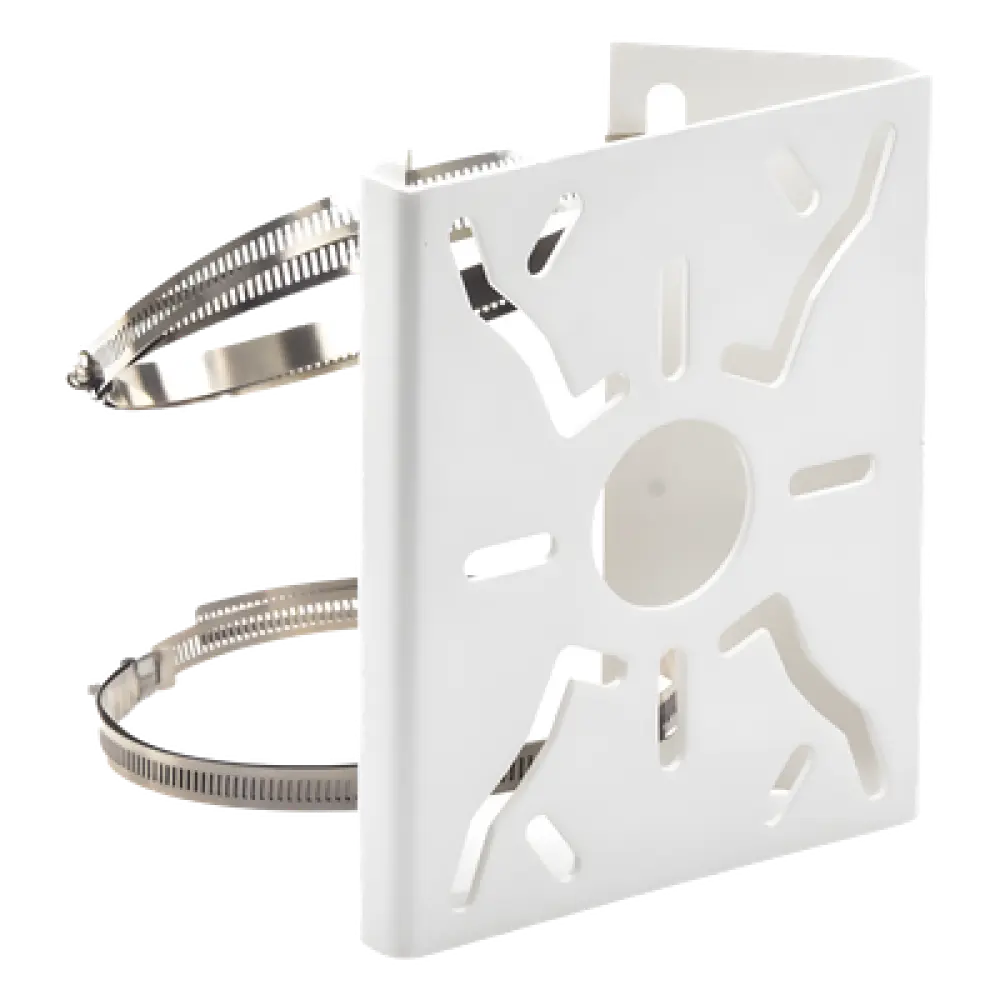 Soporte Universal para Poste / Acero Resistente a la Intemperie / Carga 10 kg / Dimensiones Compactas 200x155x72 mm / Interior/Exterior