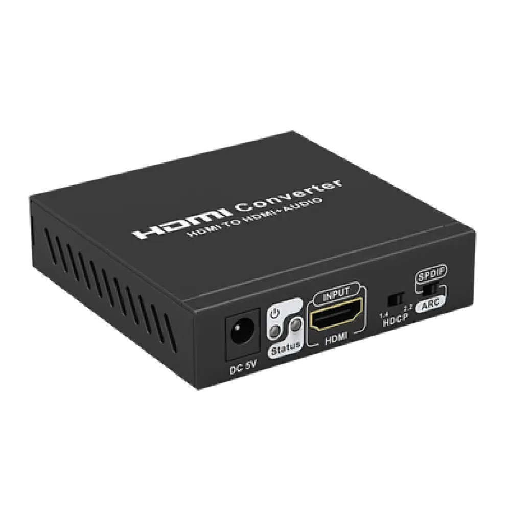 Extractor de Audio HDMI / 4K 60 Hz HDR / Salida SPDIF + Coaxial + R/L 3.5 mm / ARC / HDCP 1.4/2.2 Bidireccional / Salida HDMI Solo Video