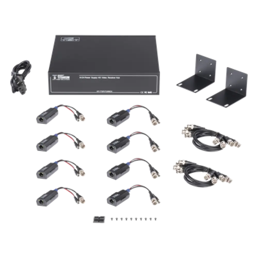 Transceptor Activo / 8 Canales / Video + PoC / UTP Cat 5e/6 / 150 m (492.1 ft) en 4K / 200 m (656.2 ft) en 5 MP / 36 Vcc a 12 Vcc / Rack 19"