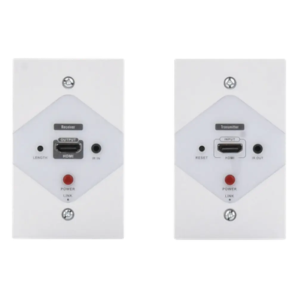 Extensor HDMI en Placa de Pared / 1080P @ 60 Hz / 40 m (131.2 ft) / Cat 6/6A/7 / IR Bidireccional / HDCP 1.4a/1.2a / Cero Latencia