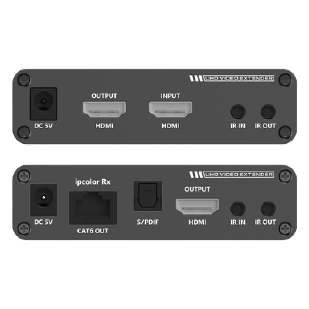 Extensor HDMI / 4K @ 60 Hz / Sin Compresión / Cero Latencia / Alcance 700 m (2296.6 ft) / Cascada 10 Receptores / IR Bidireccional / ARC / S/PDIF