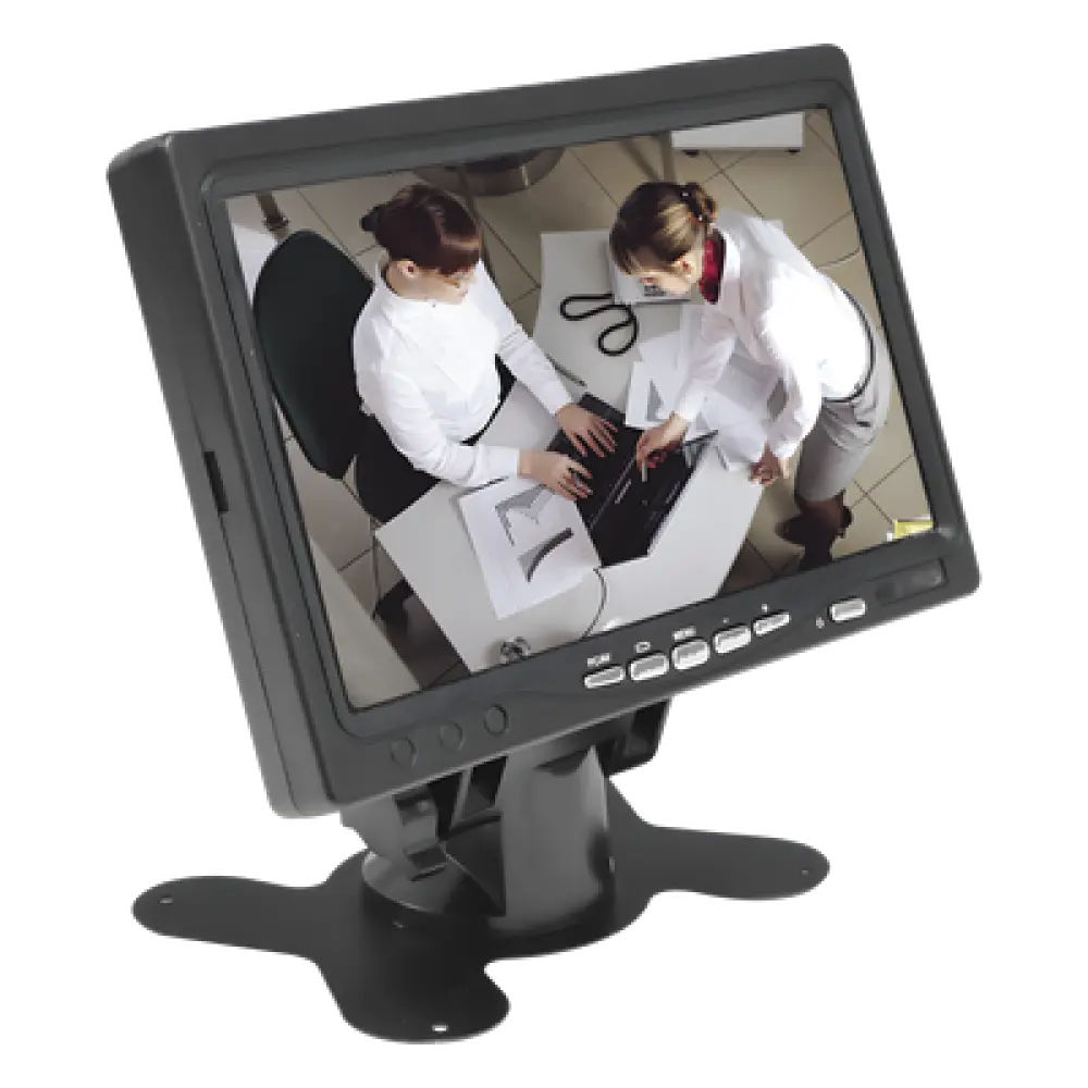 Monitor TFT-LCD / 7 Pulgadas / Resolución 1024x600 / Brillo 300 cd/m² / Entradas HDMI VGA RCA / Operación -20 a 70 °C