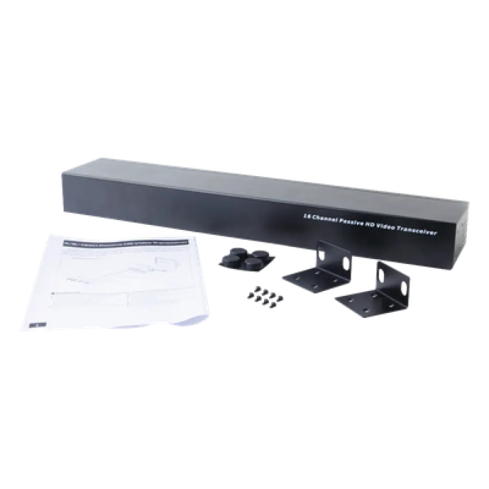 Transceptor de Video Pasivo / 16 Canales / 4K / Rack 19" / UTP Cat 5e/6 / HD-TVI/CVI/AHD/CVBS / Protección contra Sobretensión