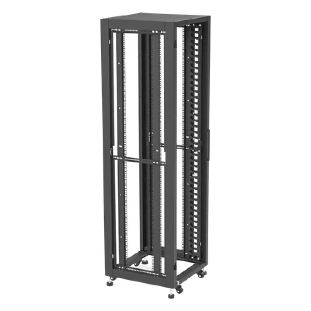 Gabinete Rack 19" / 42UR / 600 x 600 mm / Puerta Seguridad 3 Puntos / Cristal Templado / Laterales Desmontables