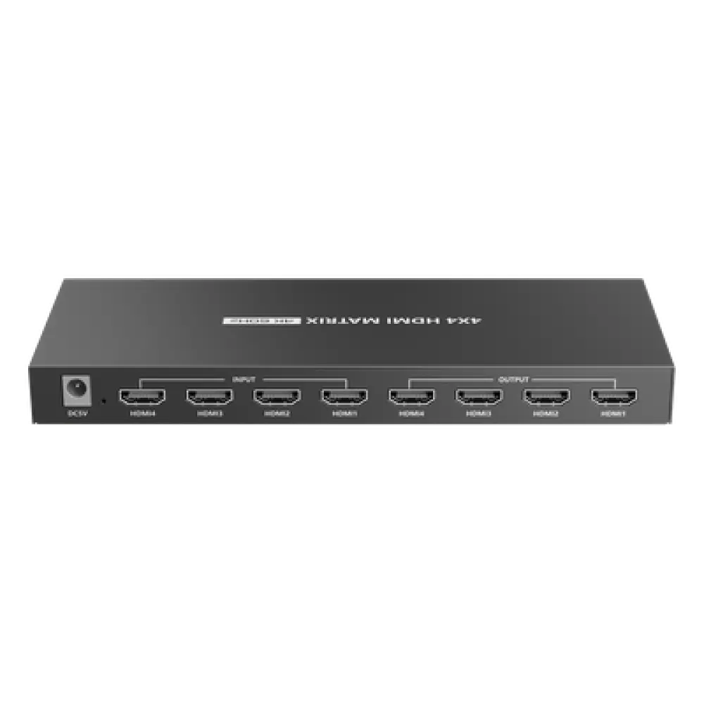 Switch Matricial HDMI / 4x4 / 4K UHD 4096x2160@60Hz / HDR10 / 18 Gbps / 600 MHz / Audio 7.1 / EDID / Downscaling Automático