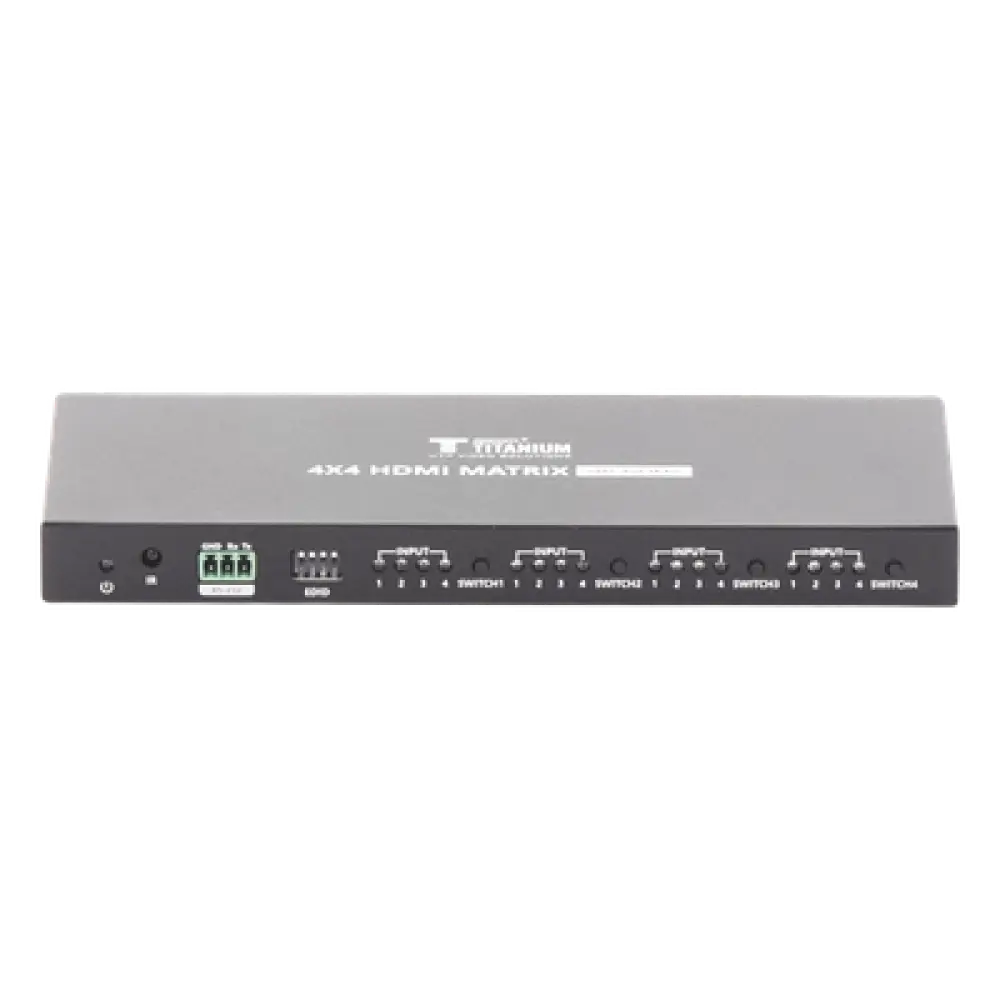 Switch Matricial HDMI / 4x4 / 4K UHD 4096x2160@60Hz / HDR10 / 18 Gbps / 600 MHz / Audio 7.1 / EDID / Downscaling Automático