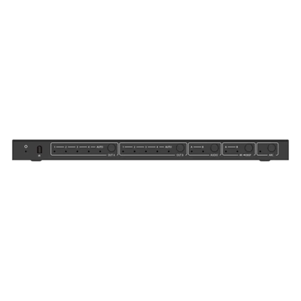 Matriz HDMI / 4 Entradas x 2 Salidas / 4K2K@60Hz / HDR / YCbCr 4:4:4 / HDCP 2.2 / 18 Gbps / Extractor de Audio / Downscaling 4K a 1080p