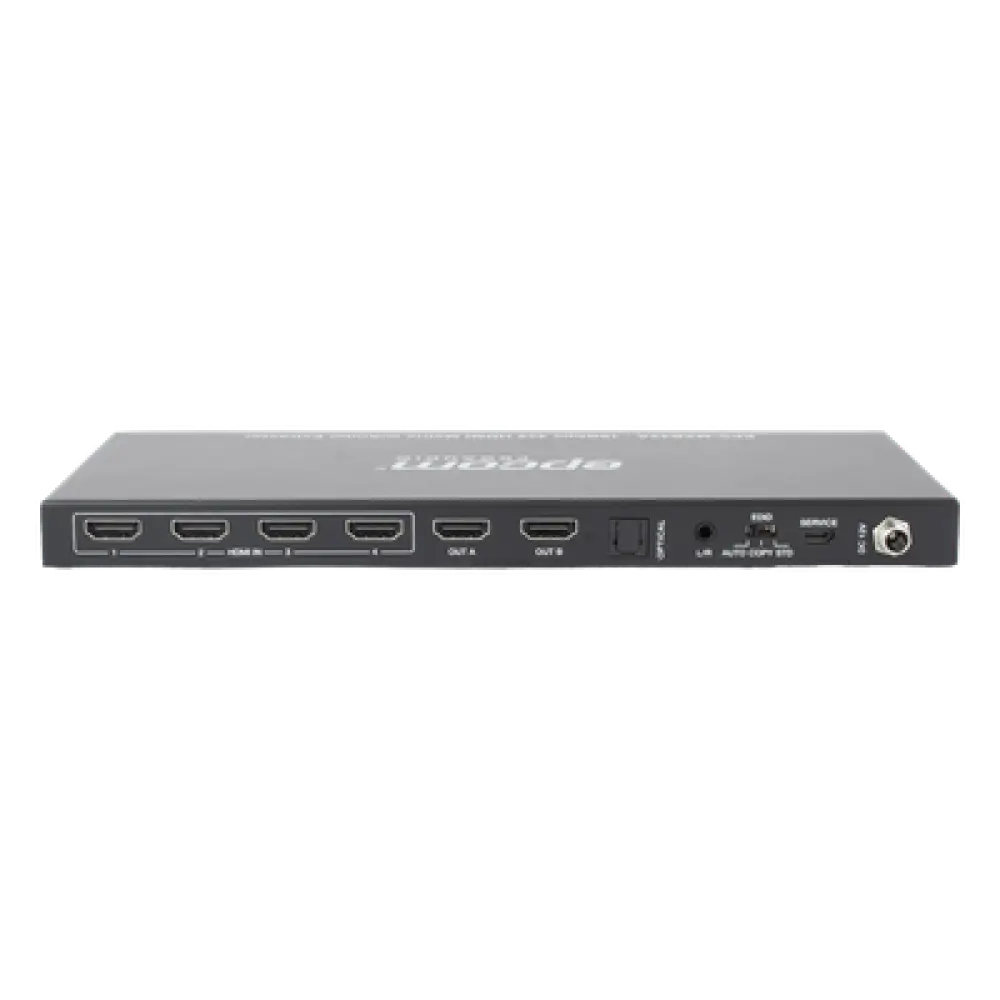 Matriz HDMI / 4 Entradas x 2 Salidas / 4K2K@60Hz / HDR / YCbCr 4:4:4 / HDCP 2.2 / 18 Gbps / Extractor de Audio / Downscaling 4K a 1080p