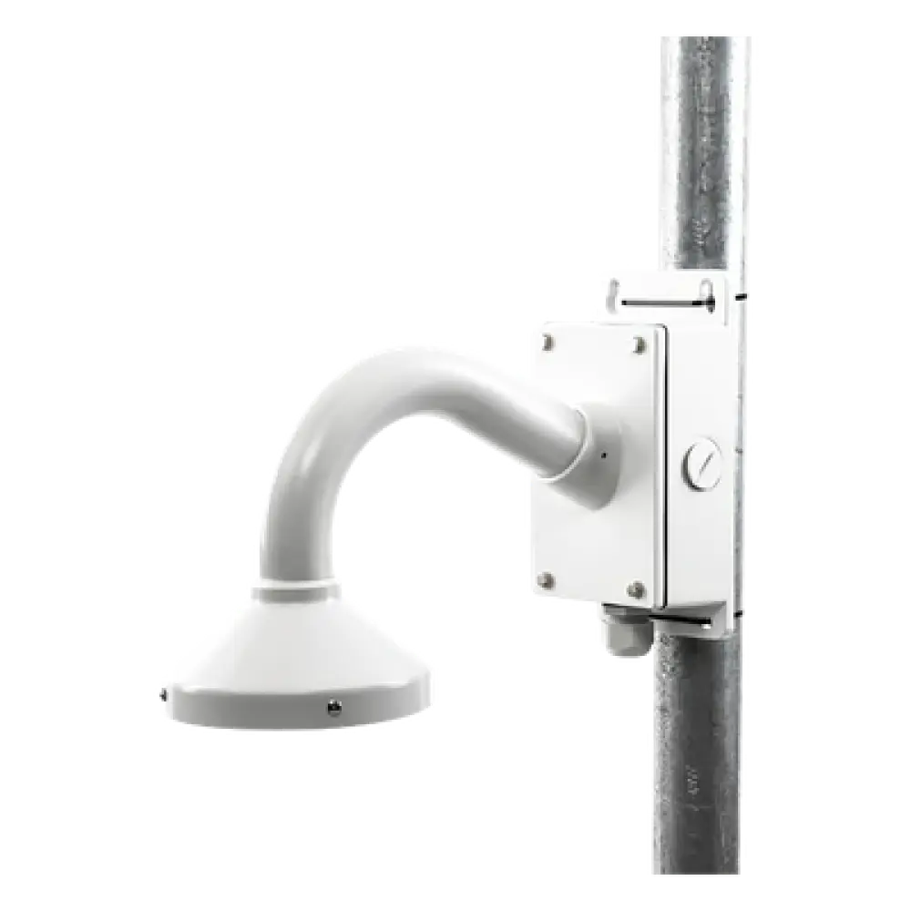 Montaje Universal de Pared / Cuello de Ganso Anti-Retorno / Caja de Conexiones Exterior / Carga 4.5 kg / Aluminio Blanco