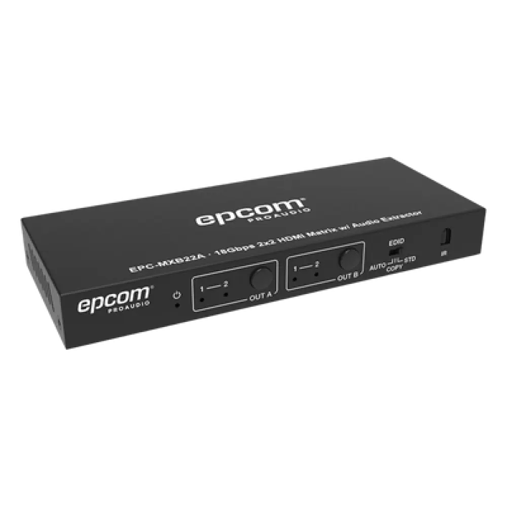 Matriz HDMI / 2x2 / 4K2K@60Hz / HDR / YCbCr 4:4:4 / 18 Gbps / Extractor de Audio / HDCP 2.2