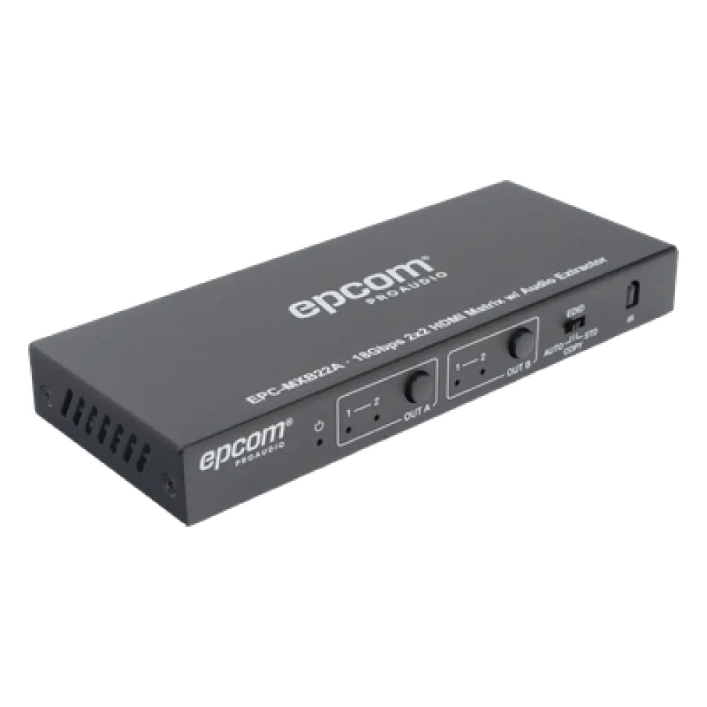 Matriz HDMI / 2x2 / 4K2K@60Hz / HDR / YCbCr 4:4:4 / 18 Gbps / Extractor de Audio / HDCP 2.2