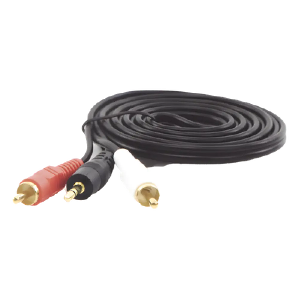 Cable Audio 3.5 mm a 2 RCA / Estéreo / 28 AWG Cobre / Doble Blindaje / 1.83 m (6 ft) / 300V DC