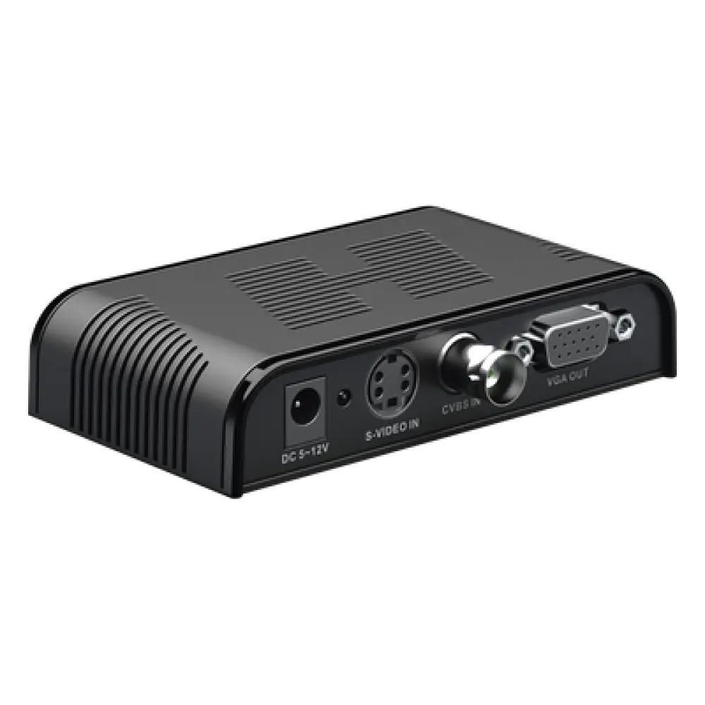 Convertidor de Video / S-Video, BNC y VGA a VGA / Resolución 1920x1200 / 6 Modos HD / Ajuste de Imagen / Fuente 5V 1A Incluida