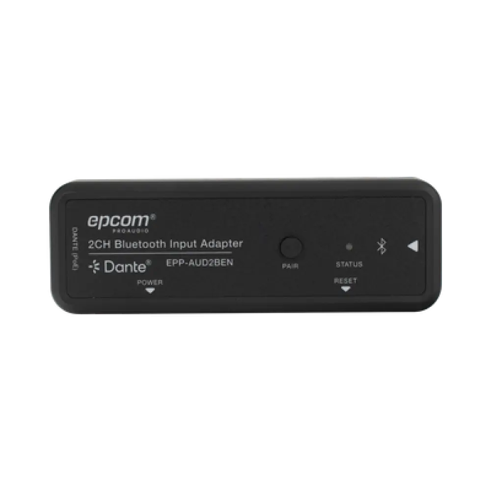 Extensor de Audio / Entrada Bluetooth 2 Canales / Salida Dante® Digital / Latencia 1-5 ms / PoE / Transmisión 100 m (328 ft)
