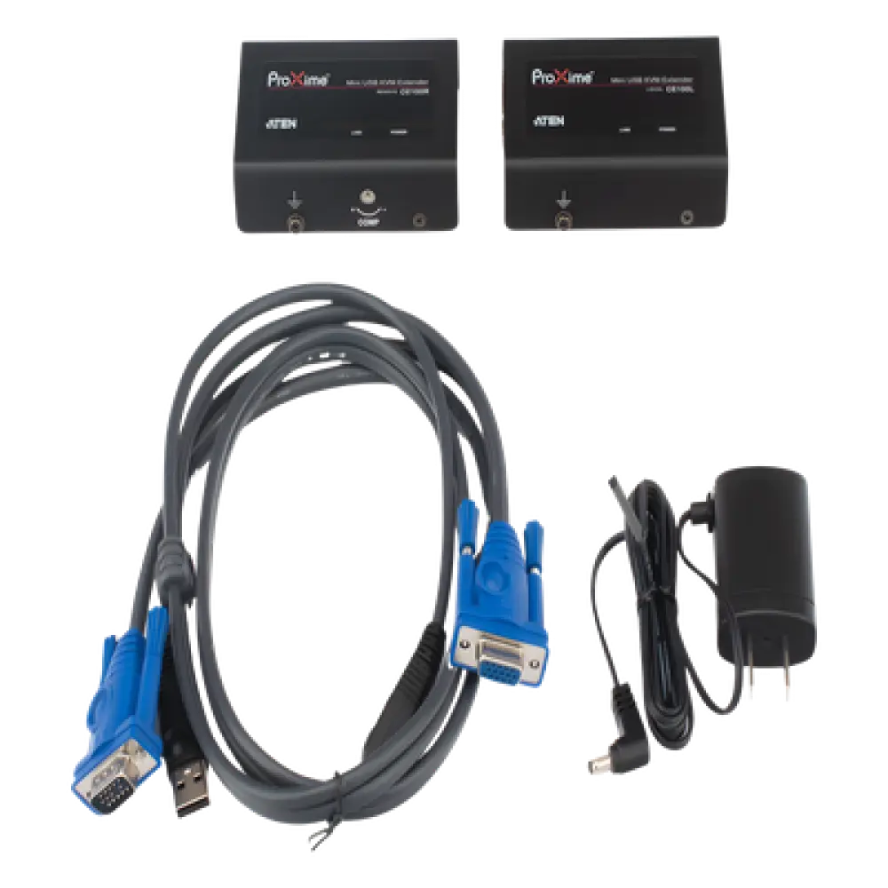 Extensor KVM USB / 1920 x 1200 @ 60 Hz / Hasta 100 m (328 ft) Cat 5e / Protección ESD 8kV/15kV / Ajuste Manual Deskew