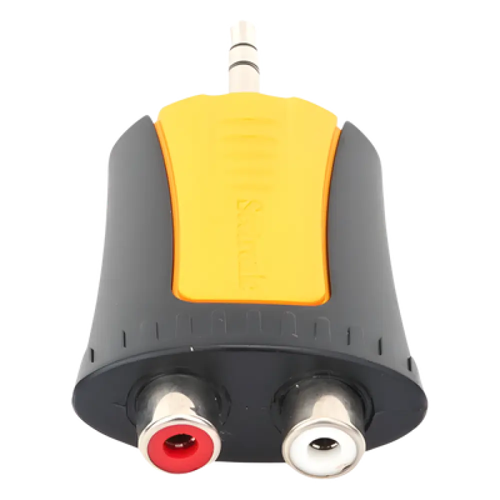 Adaptador de Audio / 3.5 mm Estéreo a 2 RCA Hembra / Carcasa de Plástico / Precableado