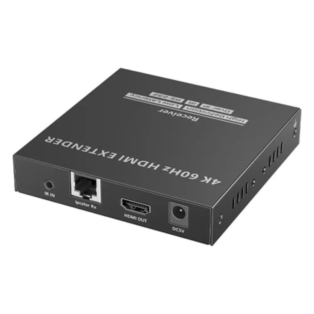 Receptor HDMI IP / 4K UHD @60Hz / 18 Gbps / Cat 6/6a/7 hasta 120 m (393.7 ft) / HDCP 2.2 / IR 20-60 kHz
