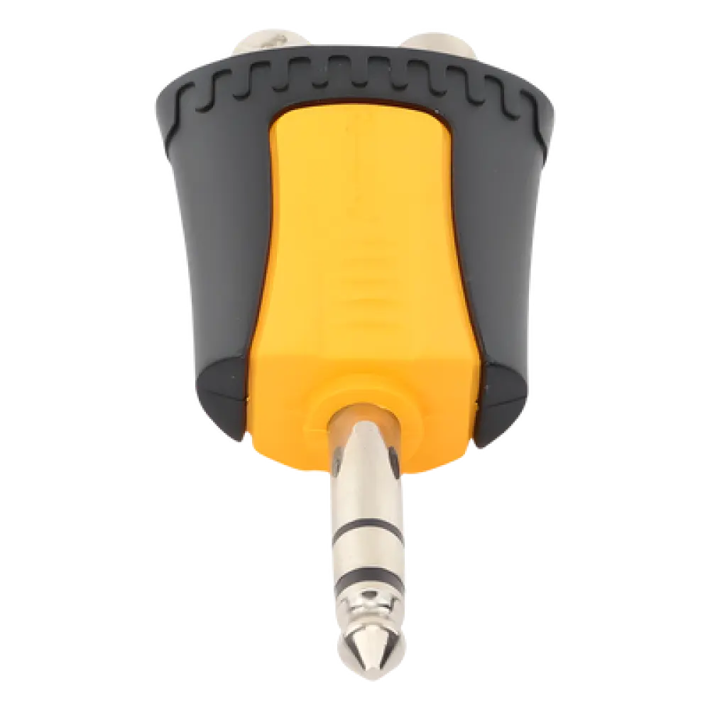 Adaptador de Audio Estéreo / Plug 1/4" (6.3 mm) a 2 x RCA Hembra / Carcasa Plástica / Precableado