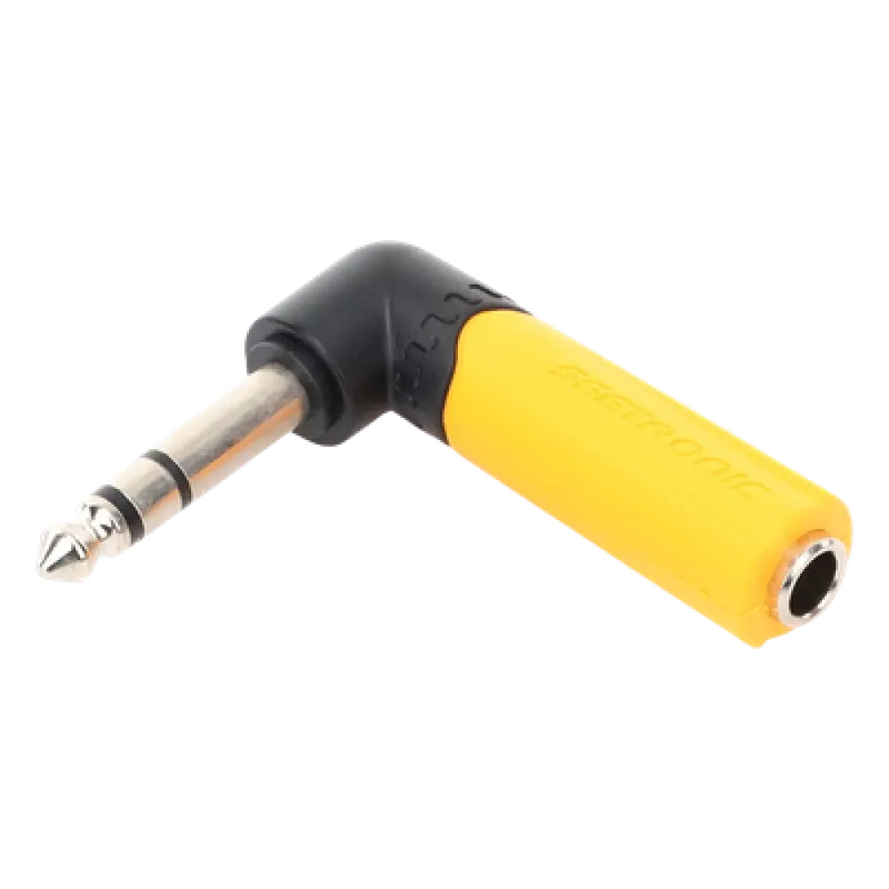 Adaptador de Audio Estéreo / Jack 1/4in a 1/4in / Ángulo Recto / Carcasa Plástica