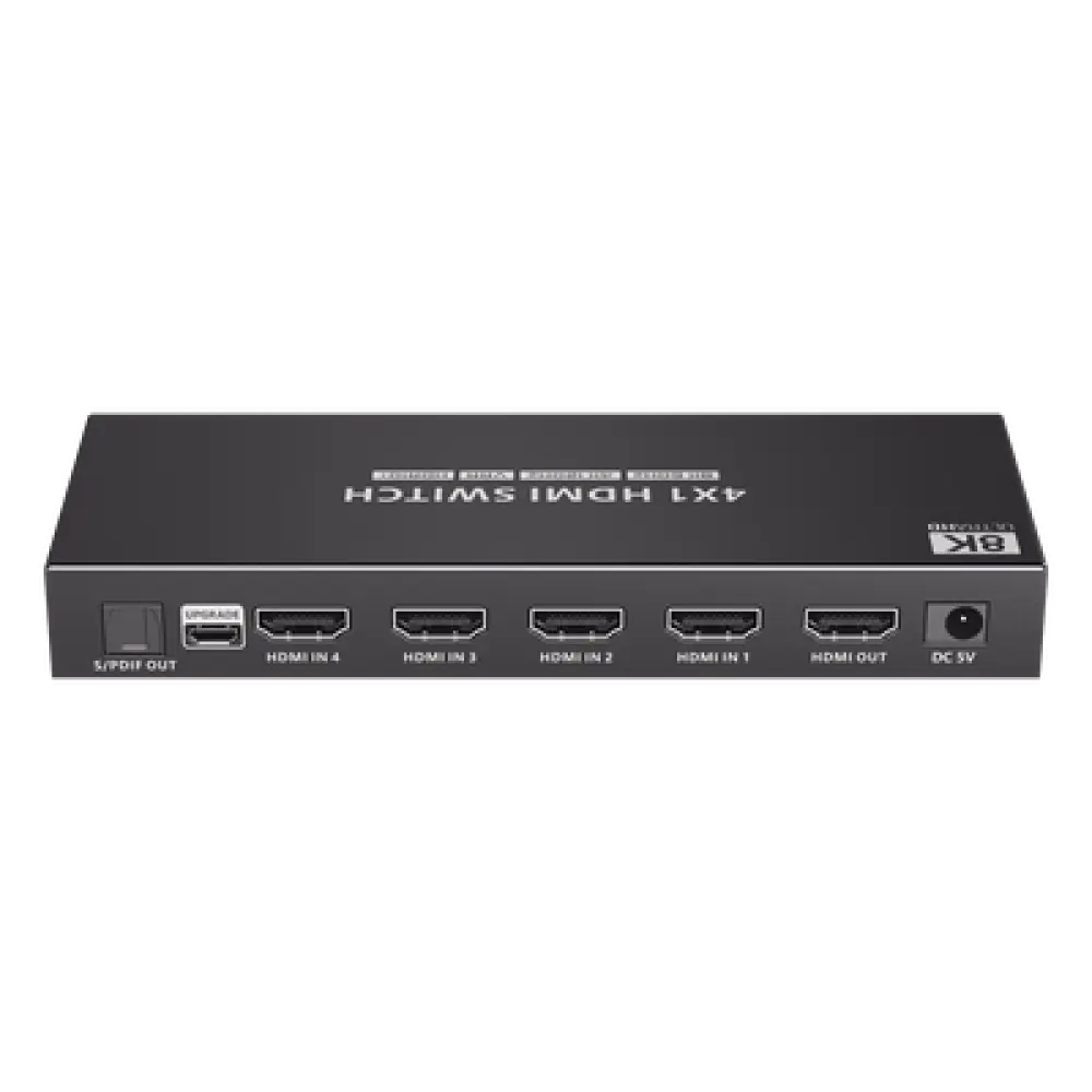 Conmutador HDMI / 4 Entradas 1 Salida / 8K@60Hz / 48 Gbps / HDMI 2.1 / Control IR y RS-232