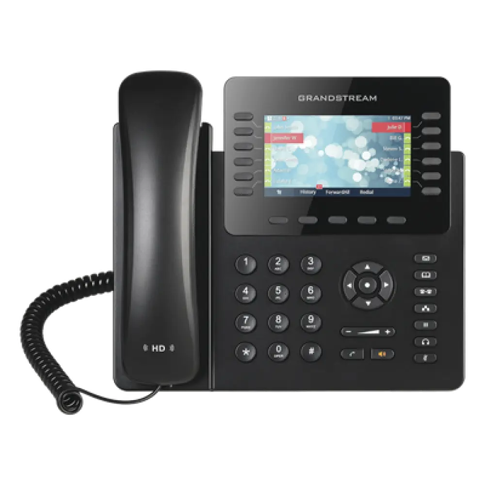 Teléfono IP Empresarial / 12 Líneas / 6 Cuentas SIP / Pantalla LCD Color 4.3 pulgadas / Bluetooth / Dual Gigabit / PoE / 48 Teclas BLF Programables