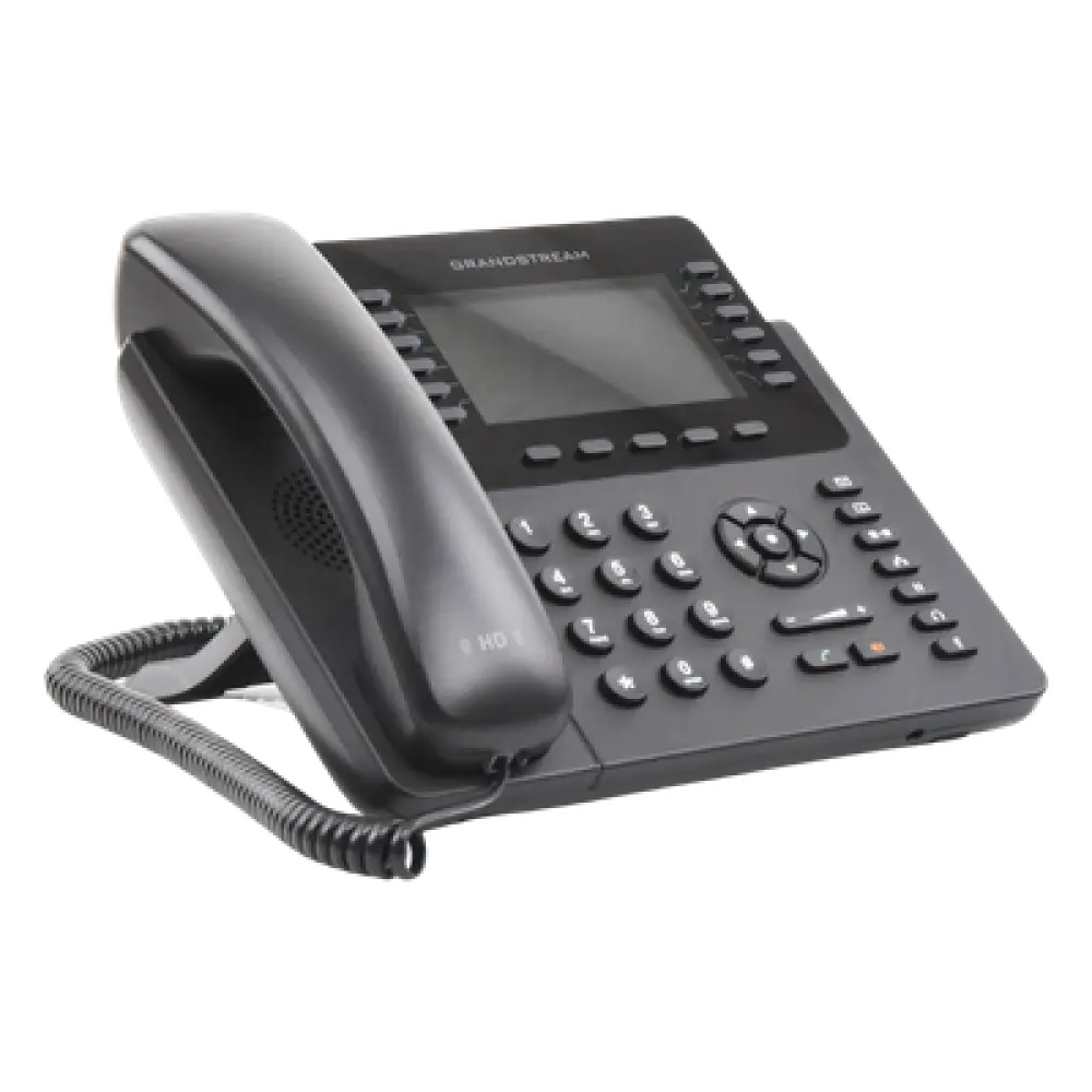 Teléfono IP Empresarial / 12 Líneas / 6 Cuentas SIP / Pantalla LCD Color 4.3 pulgadas / Bluetooth / Dual Gigabit / PoE / 48 Teclas BLF Programables