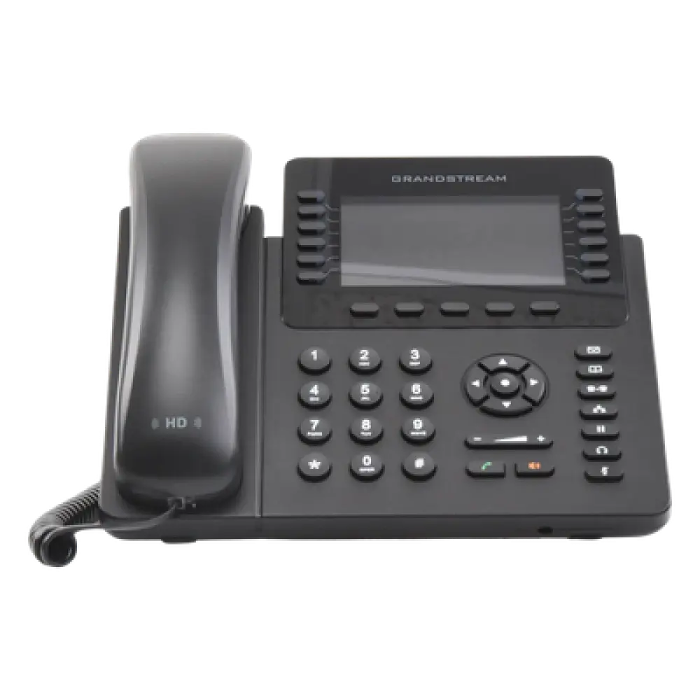 Teléfono IP Empresarial / 12 Líneas / 6 Cuentas SIP / Pantalla LCD Color 4.3 pulgadas / Bluetooth / Dual Gigabit / PoE / 48 Teclas BLF Programables