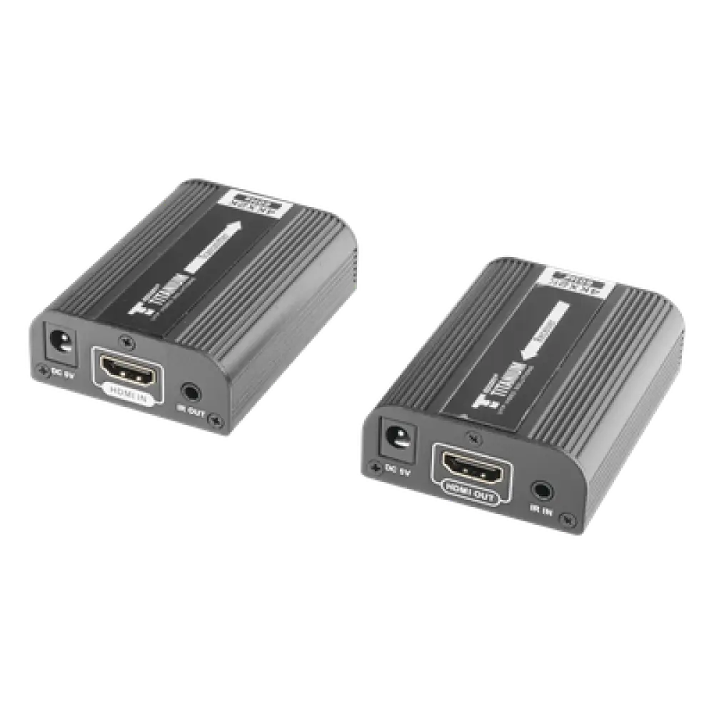 Kit Extensor HDMI para distancias de 30 metros / Resolución 4K x 2K@ 30 Hz/ Cat 6, 6a y 7 / HDCP2.2 / HDMI 2.0  / Soporta PCM, HDbitT / Soporta control remoto del equipo fuente.