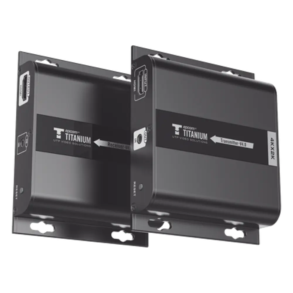 Kit Extensor HDMI para distancias de 120 metros / Resolución 4K @ 30Hz / Cat 6 / Soporta conexión Uno a Uno y Uno a Muchos / Soporta hasta 253 Rx / Baja Latencia / Uso 24/7 / Soporta HDbitT / Compatible con Switch Gigabit