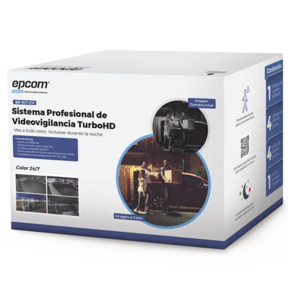 Kit de Videovigilancia TurboHD / 1080p Lite / 4 Cámaras Bala ColorVu / DVR 5 Canales / IR 20 m (65.6 ft) / IP66