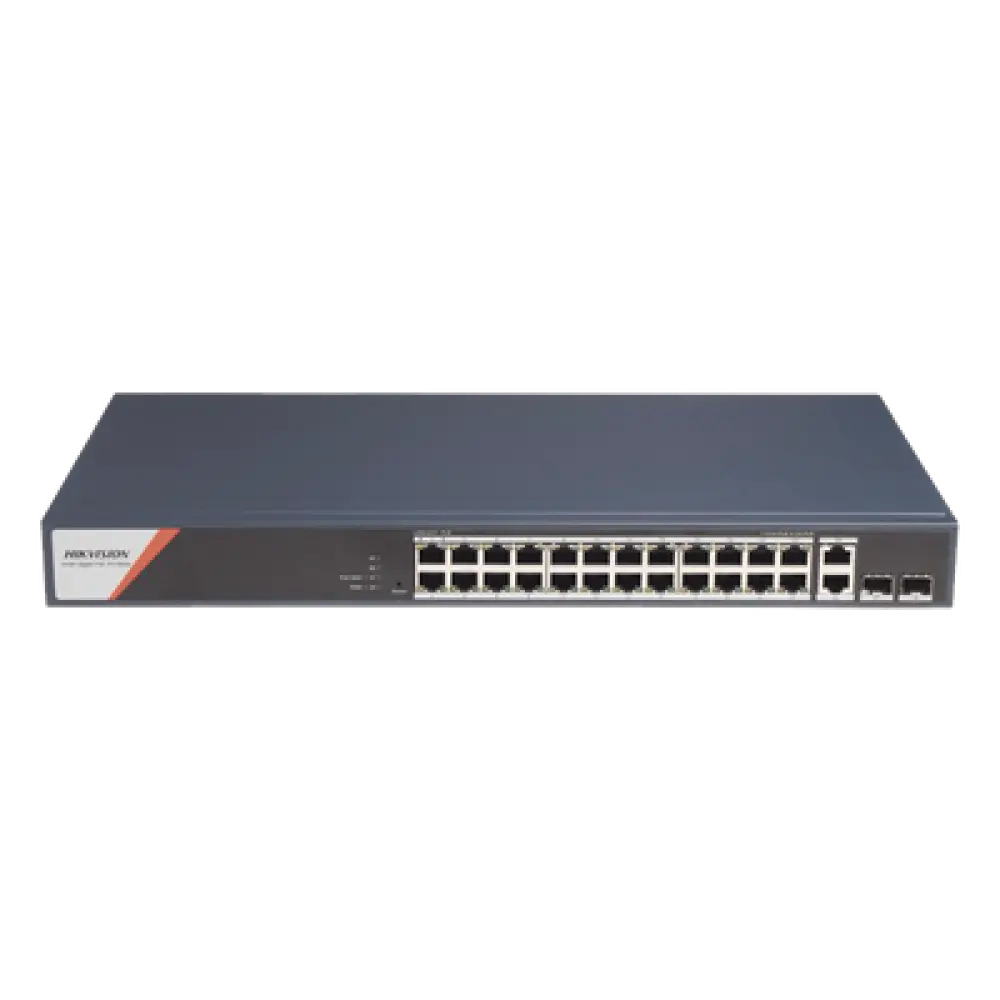 Switch PoE+ Industrial Administrable / 24 Puertos Gigabit PoE+ (4 Puertos PoE++ 90 W) / 2 Puertos Uplink Gigabit / 2 Puertos SFP / Alcance Extendido 300 m (984.3 ft) / 370 W