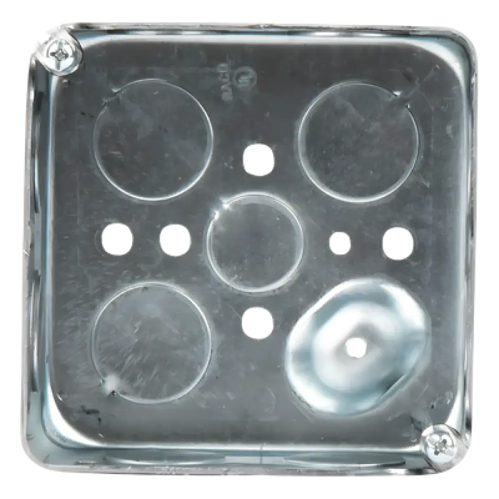 Caja Cuadrada Eléctrica / 4 x 4" / Profundidad 1-1/2" / 21 in³ / 11 Entradas 3/4" y 1 Entrada 1/2" / Acero Galvanizado / Resistencia al Fuego 2 Horas
