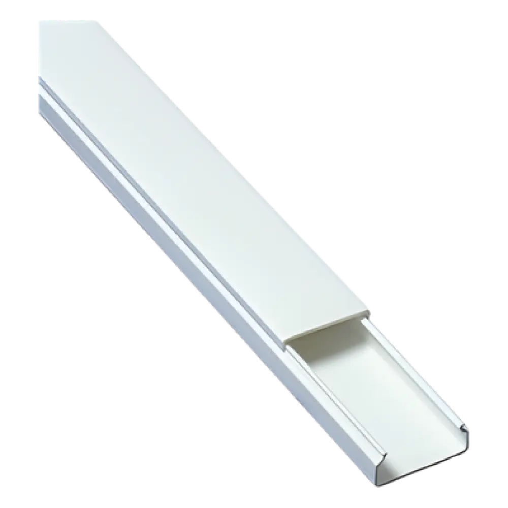Canaleta de PVC / 20 x 10 mm / Auto-extinguible / 2.5 m (8.2 ft) / Sin División / Resistente UV