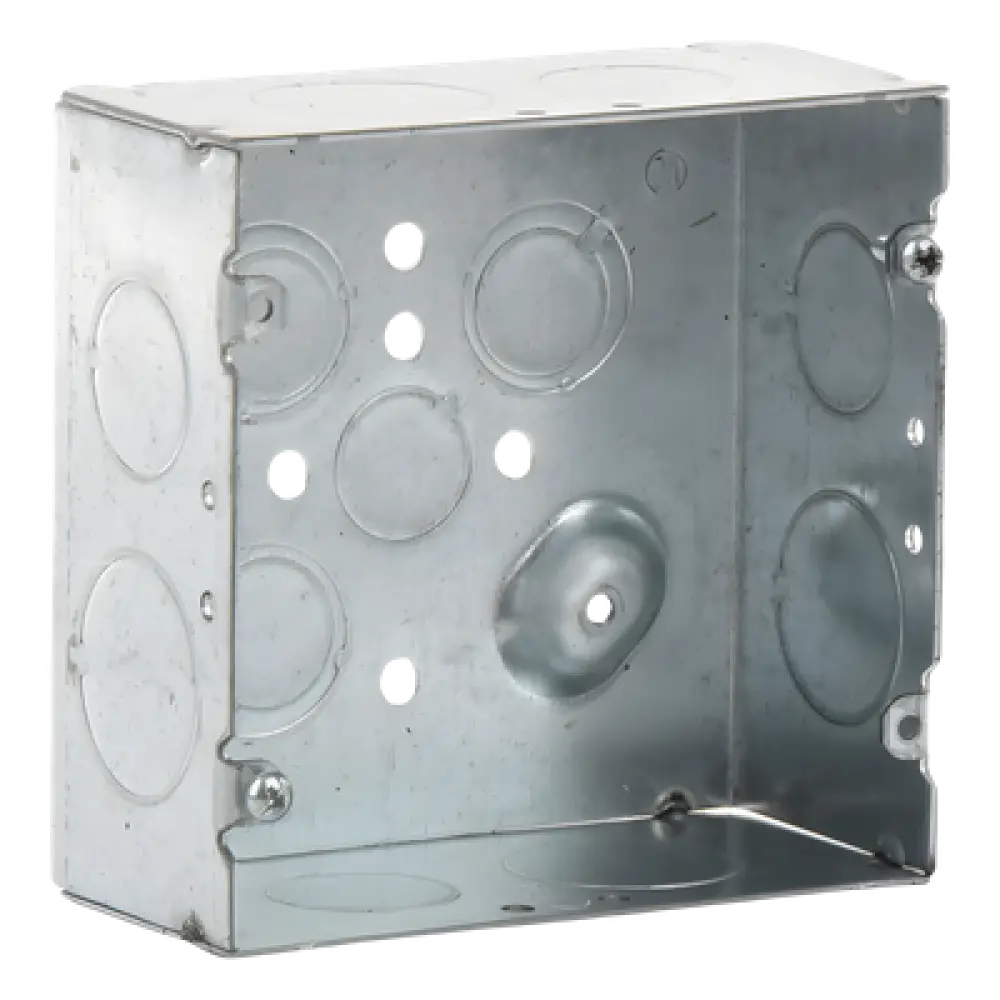 Caja Cuadrada Eléctrica / Acero Galvanizado / 42 in³ / 4.688 x 4.688 in / 9 Entradas Conduit / 2-1/8 in Profundidad