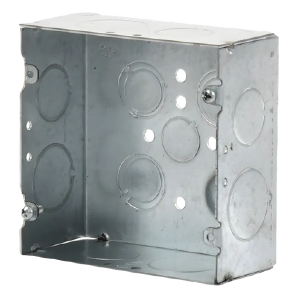 Caja Cuadrada Eléctrica / Acero Galvanizado / 42 in³ / 4.688 x 4.688 in / 9 Entradas Conduit / 2-1/8 in Profundidad