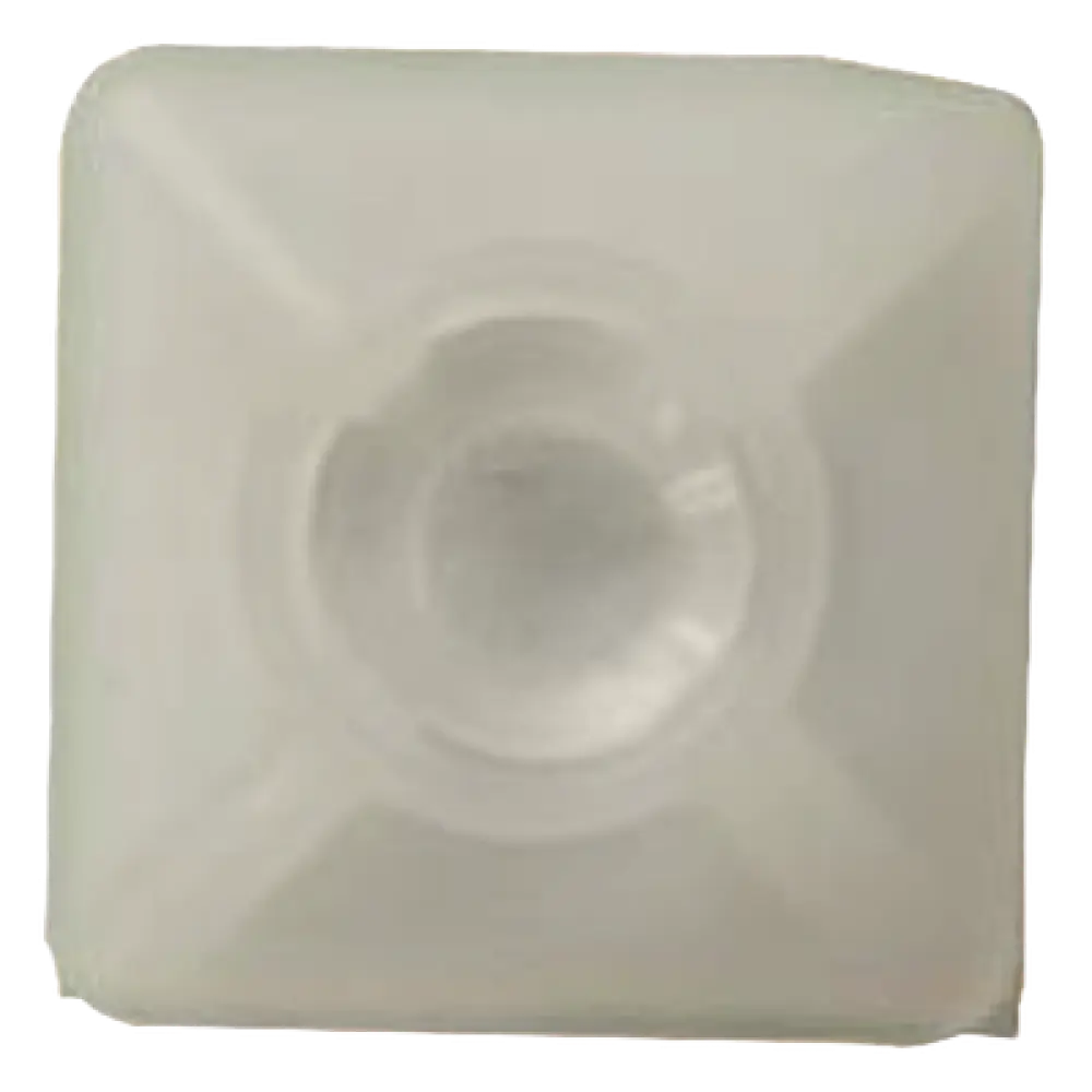 Base Autoadherible para Cinchos / 19x19 mm / Nylon Resistente / Temperatura -10°C a 50°C / Paquete 100 Piezas / Orificio Central para Tornillo