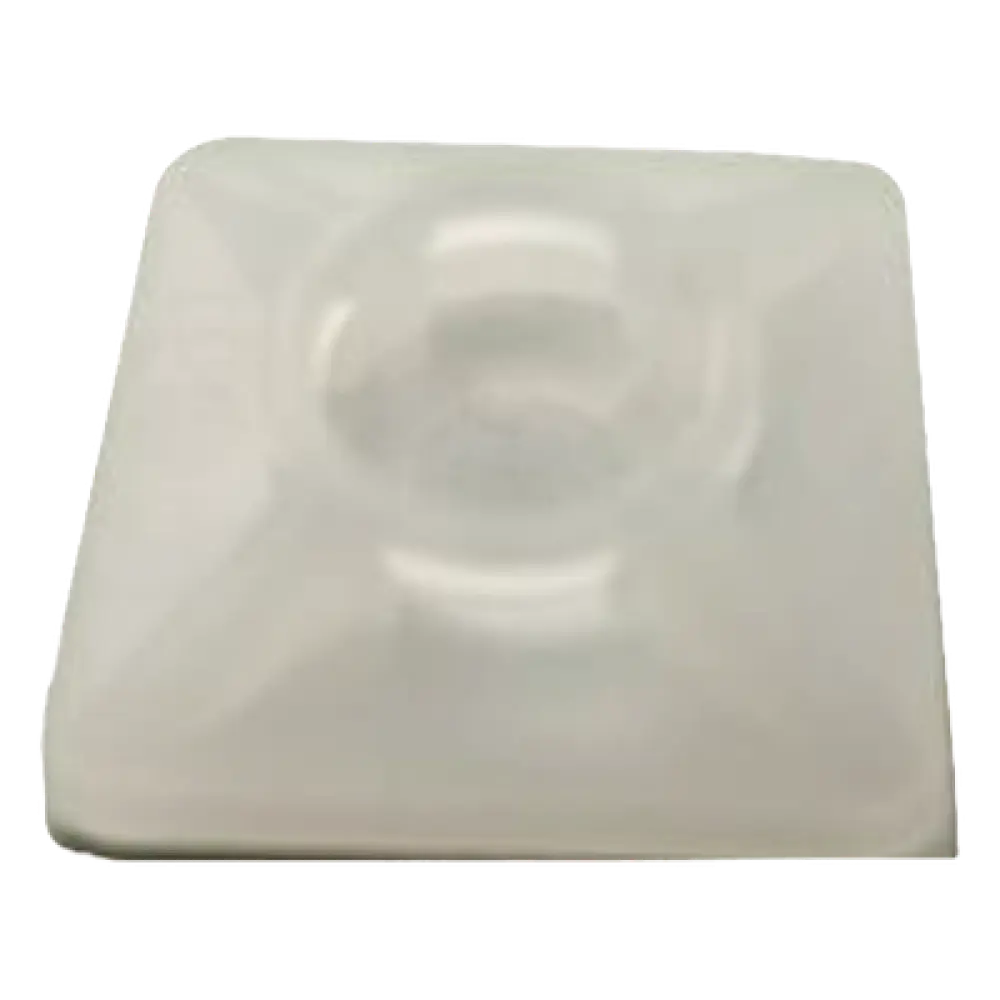 Base Autoadherible para Cinchos / 19x19 mm / Nylon Resistente / Temperatura -10°C a 50°C / Paquete 100 Piezas / Orificio Central para Tornillo