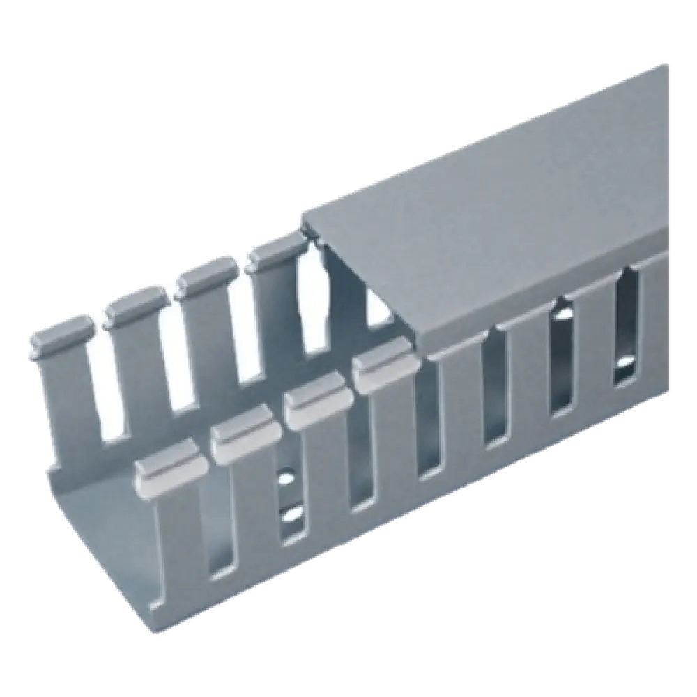Canaleta Ranurada Tipo F / 2.25 x 2.12 x 6.56 pies / PVC Gris