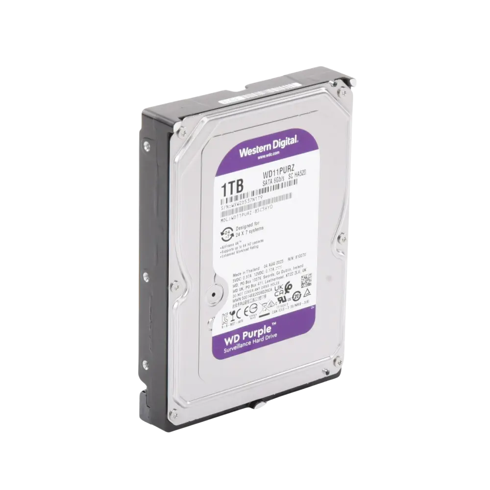 Disco Duro Purple de 1 TB / 5400 RPM / Optimizado para Soluciones de Videovigilancia / Uso 24-7 / 3 Años de Garantia