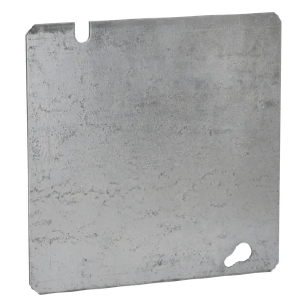 Tapa Ciega Cuadrada / Acero Galvanizado / 4.688 x 4.688 in (119.1 x 119.1 mm) / UL Listed / Troquelada