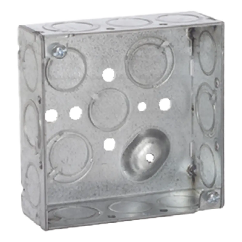 Caja Cuadrada Eléctrica / Acero Galvanizado / 21 in³ / 10 Entradas 1/2" y 6 TKO 1/2"-3/4" / Montaje Muro Resistente al Fuego 2 Horas