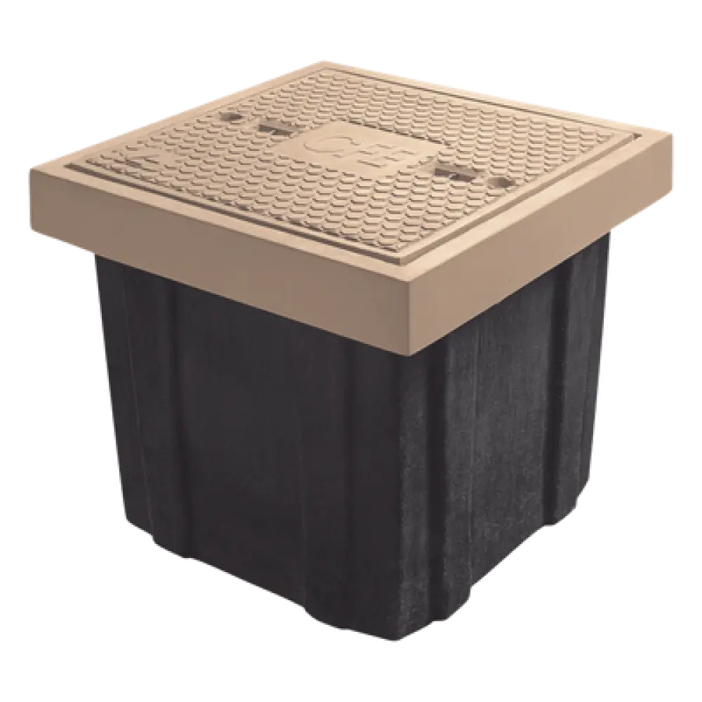 Registro Eléctrico Peatonal / 60 x 60 x 40 cm (23.62 x 23.62 x 15.75 in) / Resistencia 3 Toneladas / Concreto Polimérico y Fibra de Vidrio / Anticorrosivo / Antiderrapante